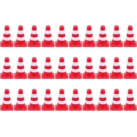 Lot de 30 cônes de signalisation délicats pour enfants, outils pédagogiques pour la maternelle, jouets de signalisation routière-2.5X1X1CM-Red (1/3)