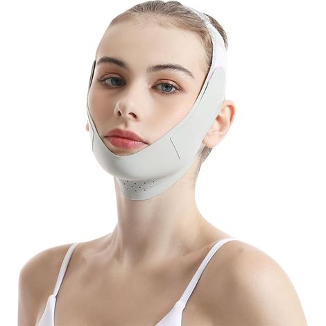 Réducteur de menton, Réducteur de menton pour femmes, Ceinture amincissante pour le visage, Bande amincissante, Masque liftant en V, Légumes