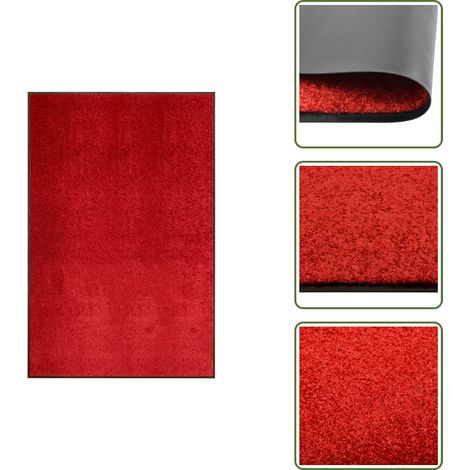 The Living Store Felpudo lavable rojo 120x180 cm - Alfombra exterior