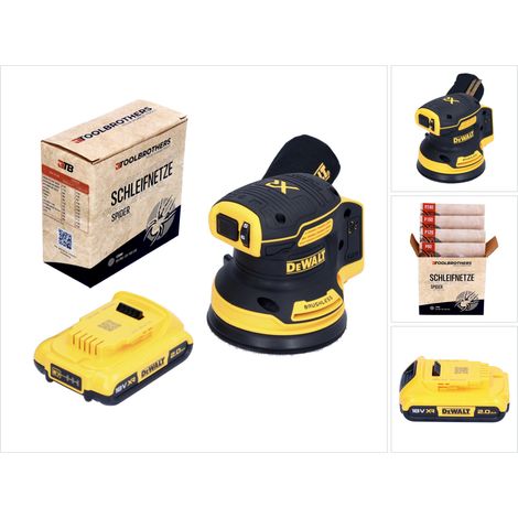 Dewalt – Ponceuse excentrique sans fil 18V 125mm – Moteur Brushless – 8000-12000 tr/min – Pour bois dur et acier – Avec 1 batterie 2.0Ah - DCW 210 N