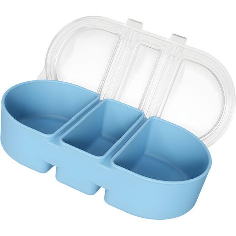(Confezione da 3) Scatole per la conservazione di salse in elastomero blu