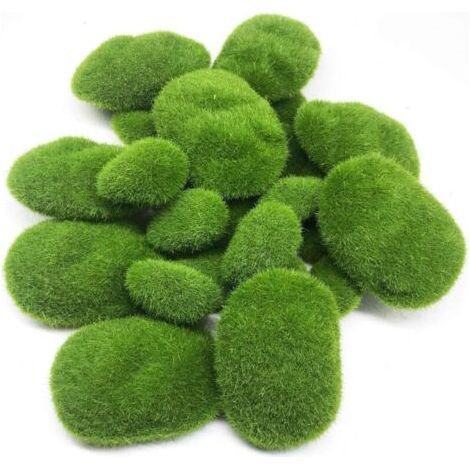 BUNTHAUS Mousse Artificielle Rocks Décoratifs, 25 PCS 2 Taille Boules de Mousse Verte pour Arrangements Floraux, Fée Jardins, Terrariums et Travaux Manuels (1/5)