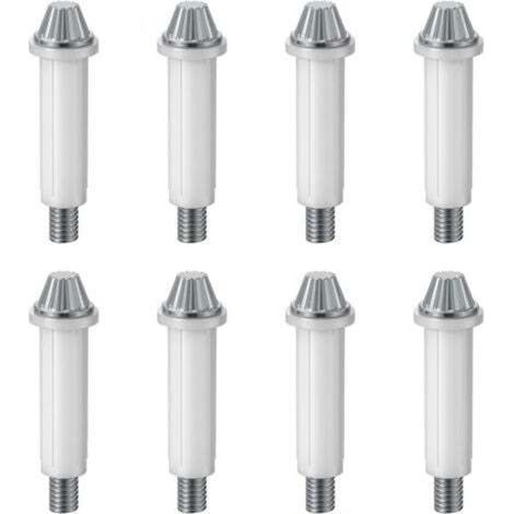 Lot de 8 pivots inférieurs pliables en acier au carbone pour portes de placard, diamètre extérieur 3/8", pour la réparation de quincaillerie de portes d'armoires. (1/4)