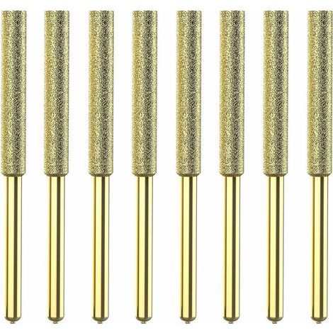 Afilador de cadena para motosierra, muela abrasiva de diamante con revestimiento de titanio, lima para sierra eléctrica de alta dureza, apto para afiladores de sierra eléctrica de 8 pulgadas – 4,8 mm (1/5)