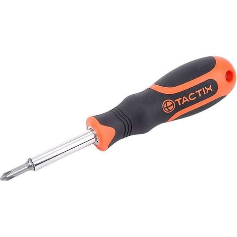 ORION91 Destornillador 6 en 1 Plano 5mm y 6mm - Philips 6mm y 8mm - CRV TACTIX