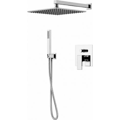 Kit de douche complet modèle carré Gattoni SQUARE KTQ15/PDC0 Chromé (1/3)