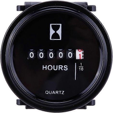 Compteur horaire étanche rond pour moteur de bateau, moto et camion, compteur horaire mécanique (1/5)