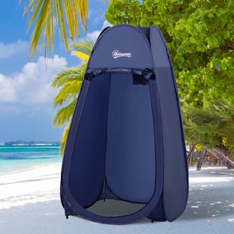 Tente de Douche Pop Up Imperméable en Polyester et Plastique, 100x100x185 cm, Bleu Marine