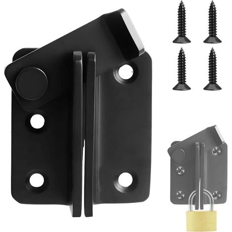 Verrou de porte verrouillable en acier inoxydable, serrure à pêne dormant 2-en-1 avec trou pour cadenas, pour portails, fenêtres et clôtures à ouverture gauche