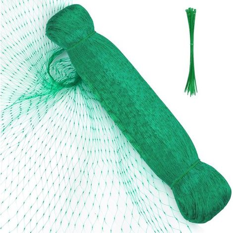 10 m Vogelschutznetz-Set - Gartennetz mit 10 Befestigungsbändern, Schutznetz mit feiner Maschenweite, vielseitig einsetzbar für Pflanzen und Grassamen (1/5)