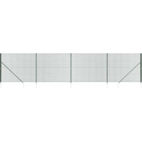 Maison Exclusive - Maschendrahtzaun mit Bodenhülsen Grün 2,2x10 m
