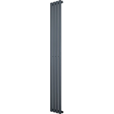 Radiatore Verticale Design Ovale Colonna Singola Antracite 1800x240 mm