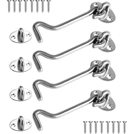 4 Stück 4 Zoll Edelstahl Türschnapper silber für Scheunentür Bad Fenster Schiebetür