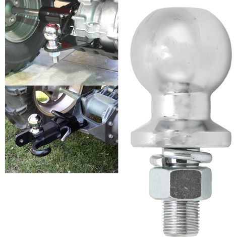 Boule d'attelage 2 pouces, tige 3/4x1-3/4 pouces, universelle 3500LBS, acier durable chromé pour remorquage de caravane.