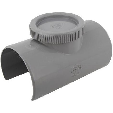 Nicoll – Selle de réparation à bouchon mf 90° Ø100/90 – Raccord évacuation en PVC lisse – Nettoyage rapide canalisation obstruée – Classement feu NF-M1
