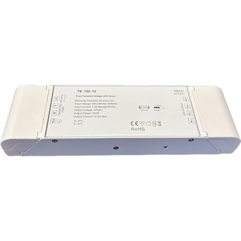 Alimentatore Dimmerabile CV 12V 150W Triac ELV Pulsante N.O. Varialuce Su 220V Per Striscia Led TE-150-12 (1/3)