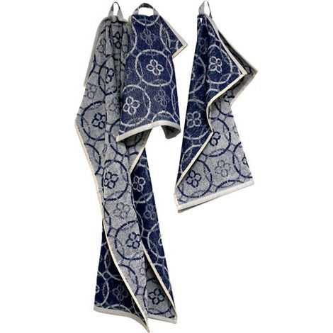 TISSAGES DE BEAULIEU - Lot torchon, essuie main, lavette  jacquard bleu