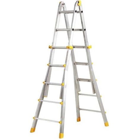 Scala Telescopica In Alluminio 4+4 Gradini Maurer H max 3,77 Mt (1/2)