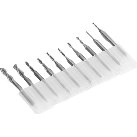 Jeu de Fraises Droites HSS à Bout Plat pour CNC, Mandrin 1.0‑3.175mm, Usinage Bois et Métal (1/5)