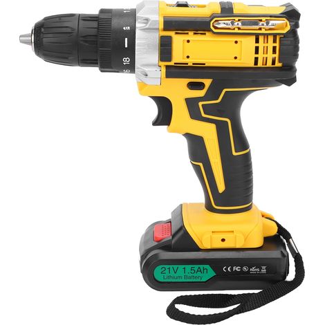 Orange-yellow lithium-ion cordless hand drill, mini hand drill, multi-functional household electric screwdriver, AC100-240V (two batteries and one charger) (shipped with battery) (overweight shipment (1/5)