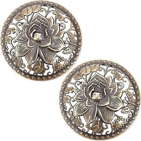 Couvercles de bougies parfumées en forme de lotus, couvercle en bronze en forme de fleur, couvercle de pot, coupelles de bougie en alliage de bronze, manchons pour abat-jour de lampe, accessoires (1/4)