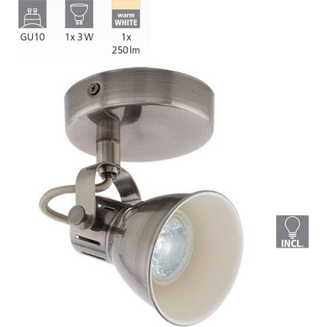 Eglo 1er LED Spot Seras nickel-matt Ø 10 cm GU10 Wand- & Deckenleuchten (1/5)