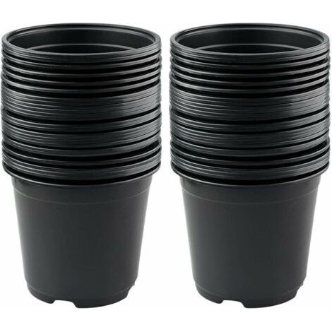Lot de 50 Pots de Fleurs en Plastique Noir de 15 cm pour Plantes succulentes, légumes et boutures zhuoxuan (1/4)