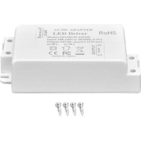 Pilote de LED DC24V 0,625A 15W, lampe à monter soi-même, transformateur de pilote de LED basse tension AC 100-240V