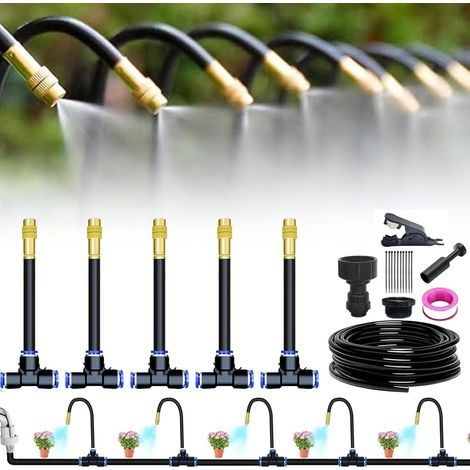 Système d'irrigation automatique pour jardins courbés à 360°, système d'irrigation automatique de jardin, kit d'irrigation automatique de jardin pour plantes de serre, lits surélevés (5m) (1/5)