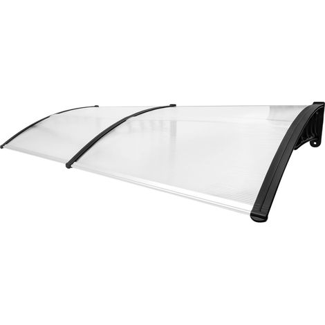 Marquesina de puerta arqueada negra, de pared, 90 x 200 cm. (1/2)