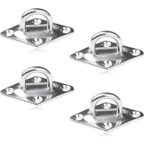 Anneau en acier inoxydable 316 de 6 mm d'épaisseur, œillet diamant pour voile d'ombrage, gréement de bateau, 4 pièces ( ) (1/5)