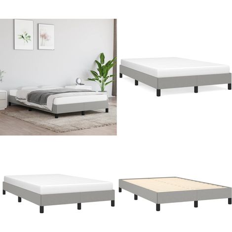 Bettgestell ohne Matratze Hellgrau 120x200 cm Stoff - Bettrahmen - Doppelbett - Boxspringbetten - Lattenrost - Schlafzimmermöbel - Home & Living (1/5)