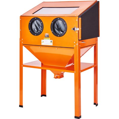 Armoire de sablage, 227 L armoire de sablage 40 à 120 psi avec support, sableuse en acier robuste avec pistolet de sablage et 4 buses en céramique pour enlever la peinture, les taches, rouille (1/5)