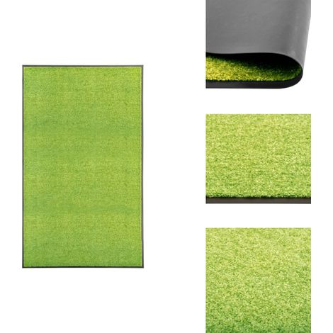 Paillasson lavable Vert 90x150 cm - Tapis D'entrée - Paillasson Extérieur - Paillasson Intérieur - Tapis Absorbant - Tapis Lavable (1/5)