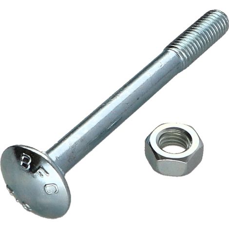 TRCC JAPY tête ronde collet carré M8X80 Filetée sur 22 Filetage partiel Acier zingué-5 pièces (1/4)