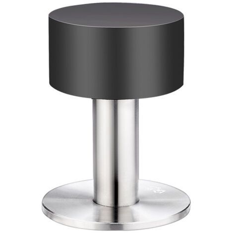 Fermaporta autoadesivi in acciaio inox, fermaporta con gomma ammortizzante per montaggio a parete o a pavimento con nastro biadesivo 3M (80 mm)