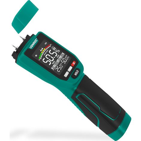Vonroc PRO Feuchtigkeitsmesser – 2-in-1 Messung mit Stiften oder Sensor Multicolor LCD