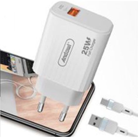 Kit Cargador USB-C - 25 W - Carga Rápida 3.0 - Para Smartphone Y Tableta - 1 Unidad (1/2)