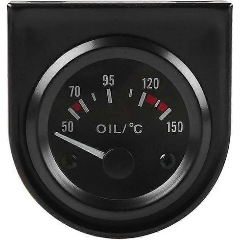 2 Zoll (52 mm) 12 V weiße LED-Zeiger-Öltemperaturanzeige für Autos mit Sensor, schwarz (1/5)
