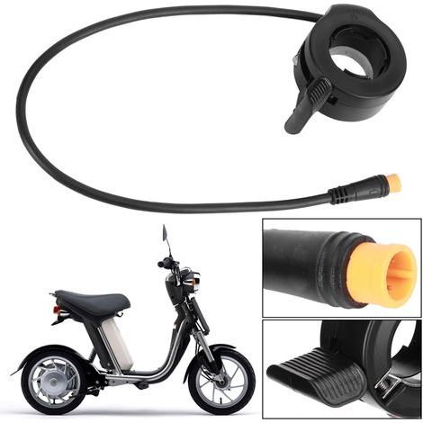 Alomejor 130X Zoll Geschwindigkeitsregler Zubehör E-Bike Elektrofahrrad Daumengas Wasserdichter Stecker für Elektroroller (1/5)