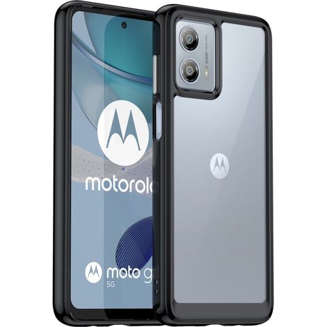 Funda para Motorola Moto G53 5G, Fusion Hybrid, Transparente / Negra (1/5)
