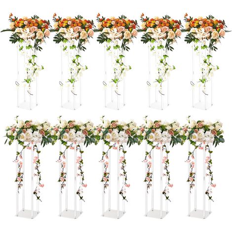 10PCS Support de Fleurs de Mariage 60 cm Porte-Fleurs Centre de Table Mariage Stratifié Acrylique Vase Géométrique Présentoir Floral pour Réception d'Événements, Décoration de Fête à la Maison (1/5)