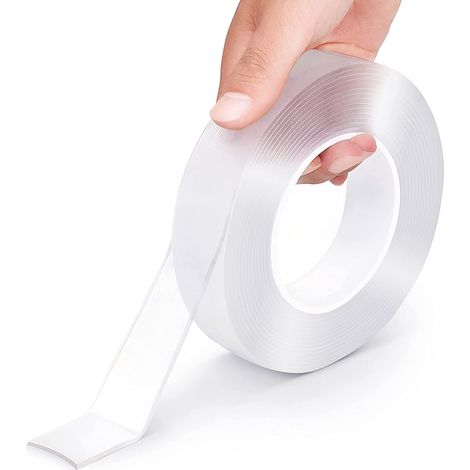 Cinta adhesiva de doble cara Cinta de pared multiusos resistente de 5 m Cinta de montaje extraíble Cinta de gel transparente fuerte reutilizable Cinta para póster Artículos para el hogar (1/5)