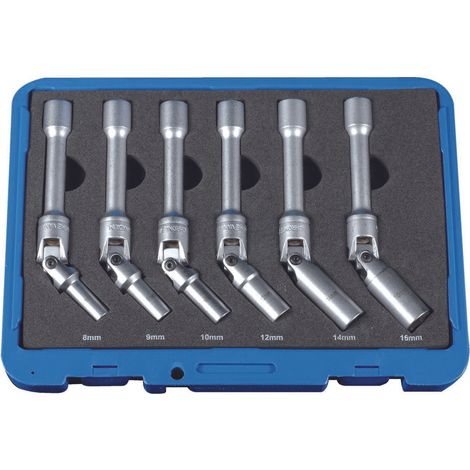 Coffret 6 douilles bougies ø8-9-10-12-14-16mm 3/8" CrV - OM 9213 - CLAS Equipements (1/2)