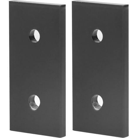 Schwarze Aluminium-4040-Montageplatte, 2 Stück, rechteckig flach, 2 Löcher, druckfest, Verbindungsstück für Profile. (1/5)