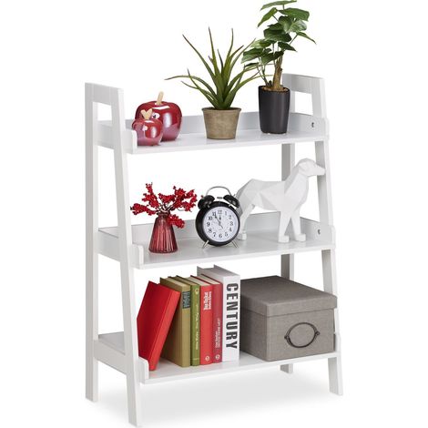 White freestanding shelf with 4 levels