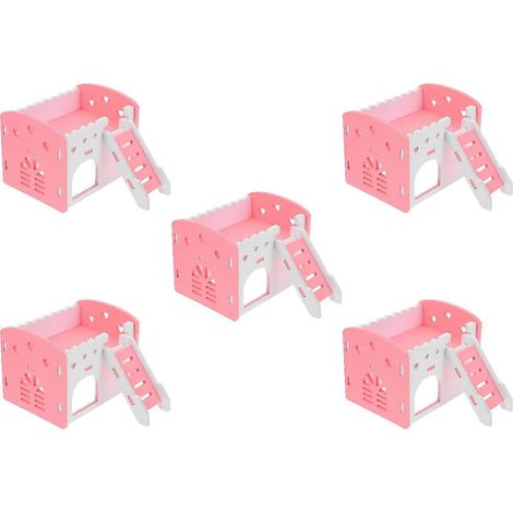 Maison pour hamster, cachette pour hamster compatible avec 5 cachettes roses en PVC (1/4)