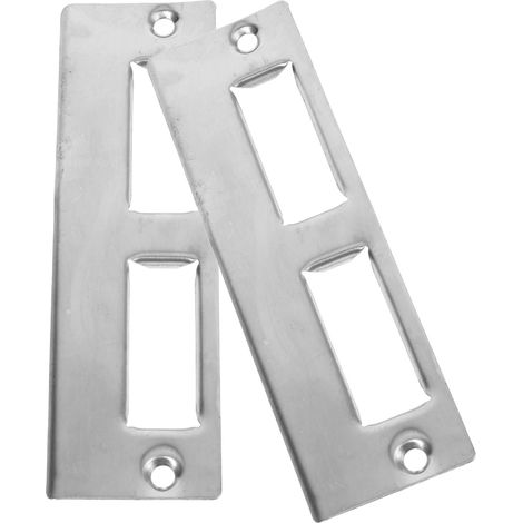 Plaques de Gâche en Fer Argentées pour Porte en Bois, Lot de 2 Sets de Sets Épaisseur 0, 8mm, Vis 35 à 45mm, Finition Antique, Insertion Fluide et Performance Fiable (1/5)