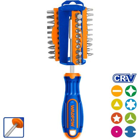 Set 31PZS Destornillador WADFOW Cr-V Con 30 Puntas