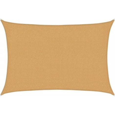 Voile d'ombrage 160 g/m² rectangulaire sable 2x2,5 m PEHD (1/2)